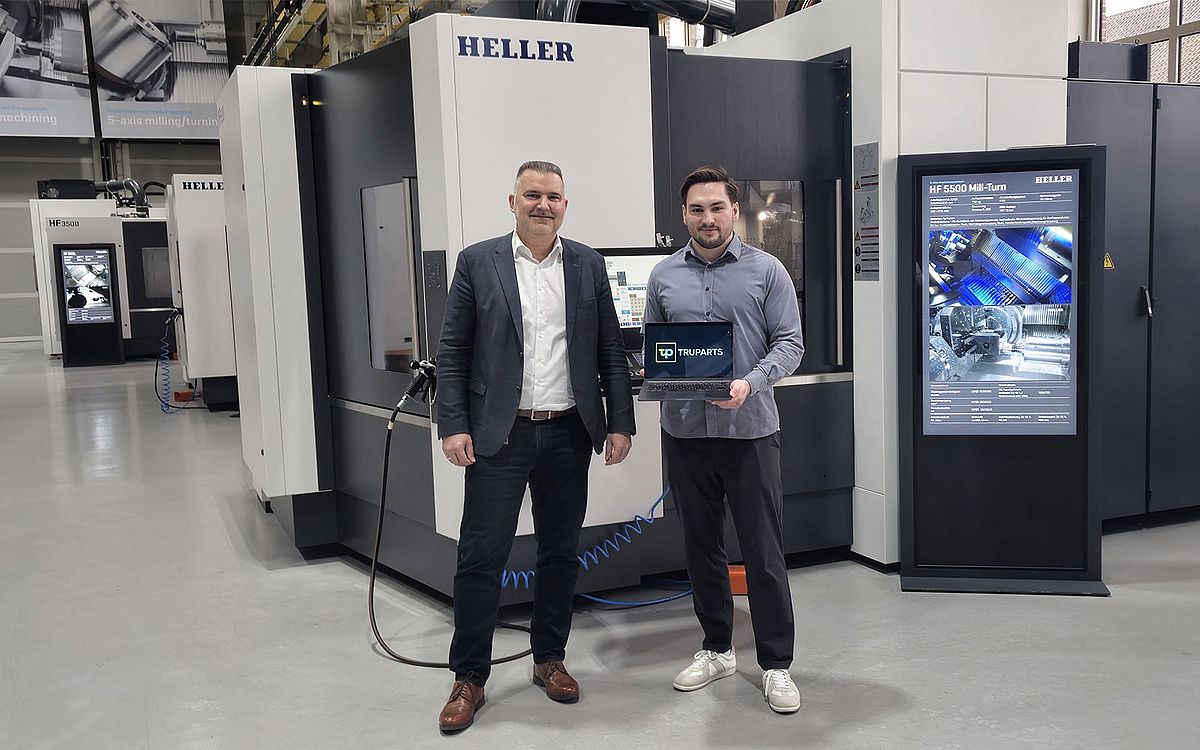 V. l. n. r.: Dr. Gerd Schöllhammer (Geschäftsführer HELLER Services GmbH), Alihan Hasagulgov (Gründer & Geschäftsführer TRUPARTS) HELLER goes TRUPARTS